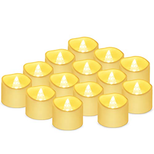 Velas LED Sin Fuego 14 Pack ，Velas LED que parpadean amarillas para hogar festivales decoración, bodas y fiestas