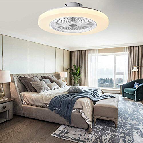 Ventilador de techo con iluminación LED, 36 W, ventilador de techo regulable con mando a distancia, 3 velocidades, moderno ventilador de techo con lámpara LED