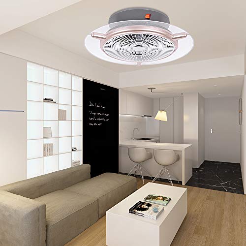 Ventilador de techo LED, 48 W, diámetro 56 cm, 3000 K-6000 K, colores regulables con mando a distancia, 3 velocidades, dormitorio, lámpara de oficina, restaurante, salón iluminación