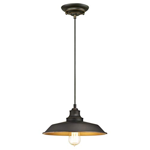 Westinghouse Lighting One-Light Indoor Pendant, Bronce Aceitado, Lámpara de techo colgante con 1 luz
