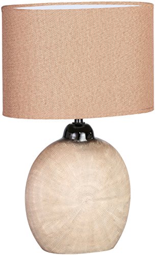 WOFI Lámpara de mesa E14, 40 W, marrón, 24 x 17 x 37 cm