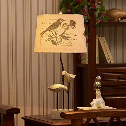 YMBLS Lámpara de Mesa Moderna, Sala de Estar, Pájaro Creativo, Lámpara de Noche de Dormitorio Antiguo Americano Decorativo, E27