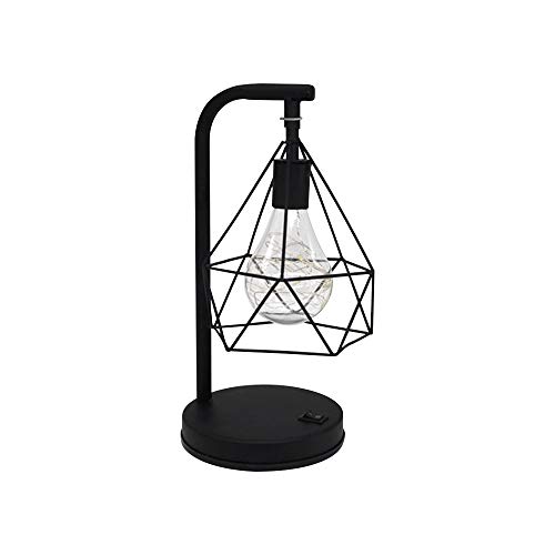 ZZM Lámpara de Mesa de Hierro diamantado, lámpara de Jaula de pájaros de Metal geométrica E27 luz de Noche Lámpara de Mesa de Noche nórdica Lámpara Decorativa Iluminación