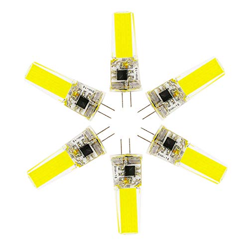 6X G4 4W COB LED Bombillas, AC 220V 400LM LED Bi-pin Lamp, 40W Lámparas halógenas Reemplazo, No regulable, 360 Degree Beam Angle, Crystal Spotlight Bulb