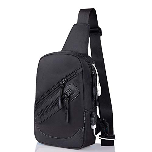 DFV mobile - Backpack Waist Shoulder Bag Nylon for LG Candy (2018) - Black