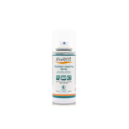 Ewent EW5675 - Spray desinfectante para limpieza de superficies: desinfecta la superficie de teléfonos inteligentes, tabletas, máscaras quirúrgicas, telas, escritorios de oficina, sillas, mesas, herra