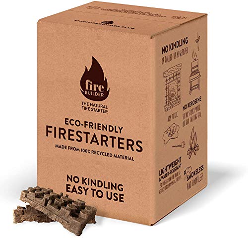 FireBuilder - Pastillas de Encendido para Chimenea y Barbacoa. Muy fácil de Usar sin necesitar Otro Producto. Sin químicos. No Produce Malos olores ni Humo. Encendedor Natural y ecológico.