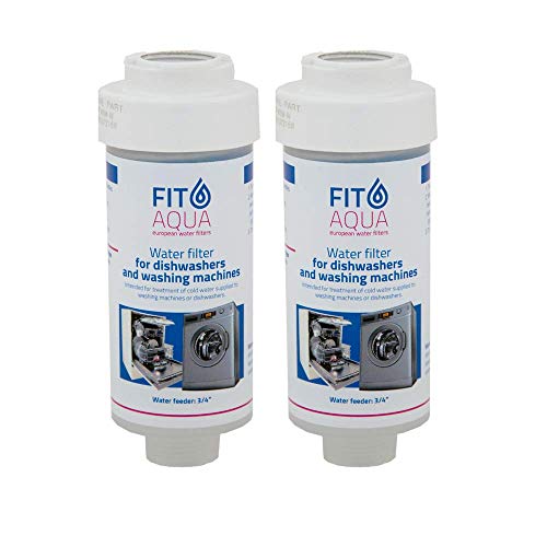 Fit aqua AC-WSM AM-SET-I - Juego de 2 filtros para lavadora, filtro de cal para lavavajillas, filtro de agua Fitaqua, 2 unidades