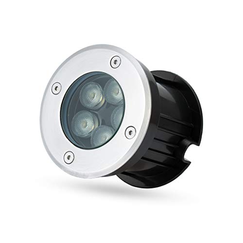 Foco LED empotrable en el suelo de 5 W, blanco cálido, para exteriores, foco empotrable, lámpara de suelo AC 230 V IP67 para iluminación exterior camino, jardín, terraza, escaleras