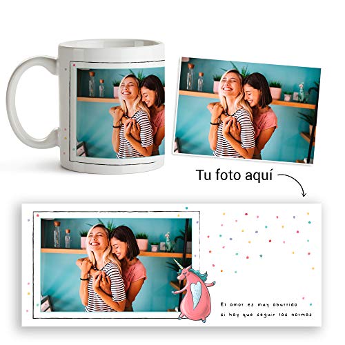 Fotoprix Taza Personalizada con Foto y diseño 'Amor SIN Normas' | Regalo Original LGBT - Free Love | Varios diseños (Sin Normas)