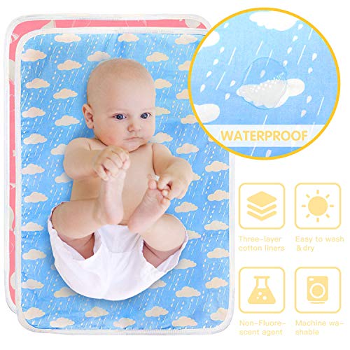 HyAdierTech Almohadilla De Cuna Impermeable para Bebé, Cambiadores De Pañales y Ropa Impermeables Acolchado Bebe, Plegables, Portatil, Colchón Bebé Lavables Cama Para Bebés