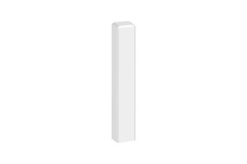 KGM Juego de 4 torres de esquina para listones, para transiciones limpias entre zócalos, ideal para esquinas, perfil moderno, superficie de color blanco lacado