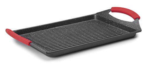 Lacor 24134-Plancha Grill Eco Piedra 33 x 25 cm-Negro, Aluminio, 34 cm