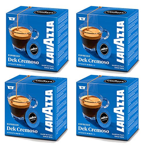 Lavazza A Modo Mio Espresso DEK Cremoso 16 cápsulas para máquina de café (paquete de 4)
