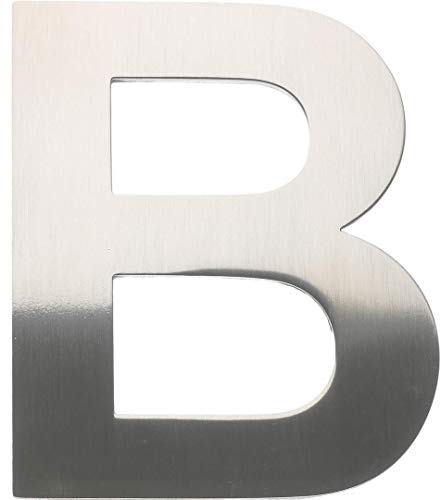Letra «B» – Acero inoxidable cepillado con adhesivo 3M – 8 cm de altura