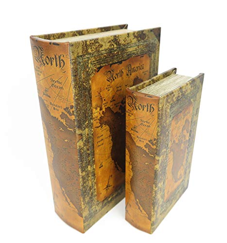 Libro (2 libros) secreto escondido antiguo de ADLER con escudo, idea de regalo estilo colonial