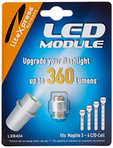 LiteXpress LXB404 - Módulo LED para linterna Maglite, 4-6 pilas C/D, 360 lúmenes
