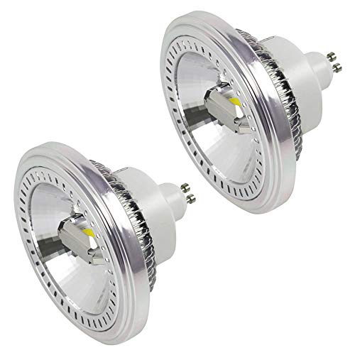 MENGS Pack de 2 bombillas GU10 LED ES111 de 15 W LED AR111 Spot bombilla de repuesto para 120 W halógena 1400 lm 120° blanco catálogo 6000 K AC 85-265 V 2 COB, con material de aluminio