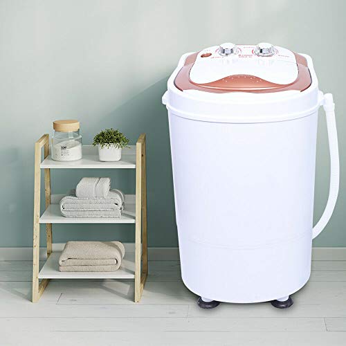 Mini lavadora de 6 kg, 240 W/120 W, para camping, con deshidratación, color oro rosa