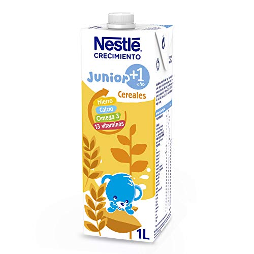 NESTLÉ JUNIOR 1+ Cereales - Leche para niños a partir de 1 año - 1L