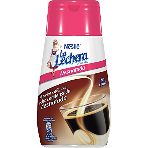Nestlé La Lechera Leche condensada desnatada - Botella de leche condensada desnatada Sirve Fácil - Caja de 12 x 450 g
