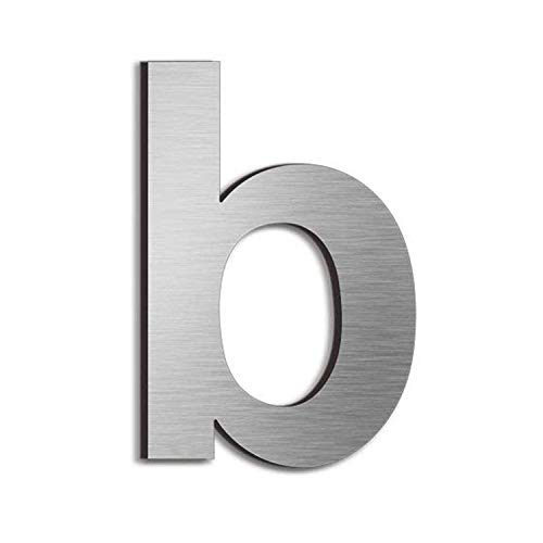 Número de casa - 15 centímetros - acero inoxidable (letra b), apariencia flotante, fácil de instalar y de acero inoxidable 304 sólido