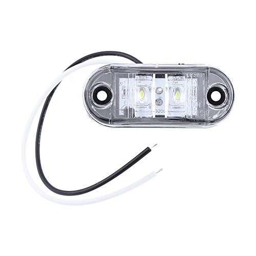 Qiilu 4X 2 LED Auto Car Truck Remolque Caravana Side Marker Light Liquidación lámpara 12V 24V(blanco)
