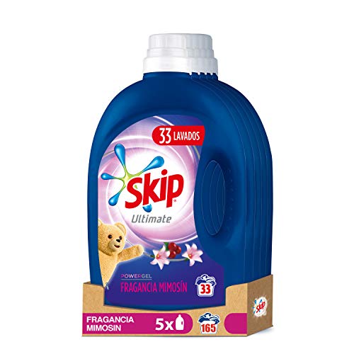 Skip Ultimate Triple Poder Fragancia Mimosín Detergente Líquido para Lavadora - Paquete de 5 x 33 lavados - Total: 165 lavados