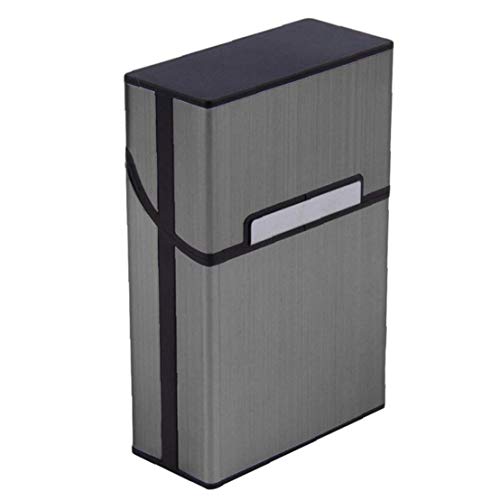 tJexePYK Boquilla de Aluminio con Estilo de Cigarrillos Caja de Metal Cigarrillos Cubierta magnética Tapa de la Caja de Fumadores Accesorios de Viaje para Hombre-
