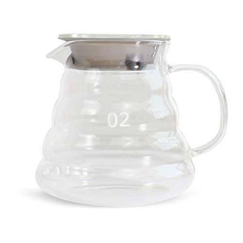 V60 Servidor de café de cristal, jarra de goteo de café, hervidor de café para verter sobre café y té, 650 ml