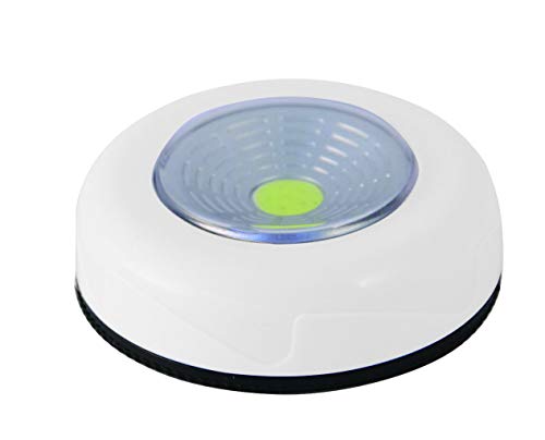 VeLamp Luz de presión LED, Super Brillante de 40 lúmenes, Nueva tecnología COB, diámetro 7,5 cm. Perfecto para Dormitorio, Garaje, Cocina, armarios …, MINI PUSH LIGHT