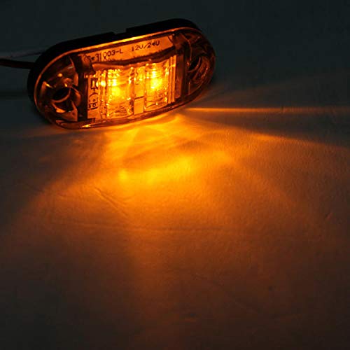 WYZ Coche LED Marker Light Coche Remolques RV Lámpara de liquidación E-Marked Dot (Color : Amber)