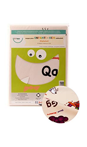 Alphabet à colorer, mantel educativo para colorear para niños, con rotuladores lavables no incluidos, poliéster certificado Oeko-Tex, 45 x 45 pulgadas