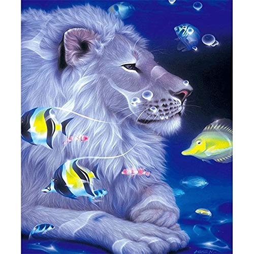 AQgyuh Puzzle 1000 Piezas Pintura león Pescado artesanía Imagen Animal Arte decoración Puzzle 1000 Piezas Educativo Divertido Juego Familiar para niños adultos50x75cm(20x30inch)