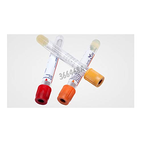 BD Medical 366468 SST II Vacutainer PET Tubo con activador de coagulación y separador de plasma, tapón rojo, etiqueta de papel, 16 mm de diámetro, 100 mm de largo, 8,5 ml, lote de 100