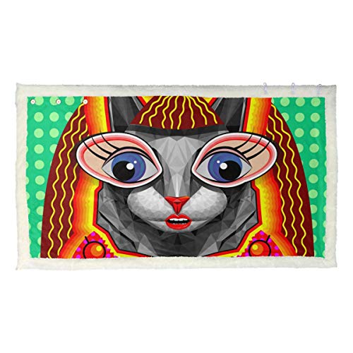 BEITUOLA Manta de Tiro multifunción,Collage de Arte Moderno Cool Grey Kitty,Nuevas Mantas Personalizadas personalizadas-80 * 135cm