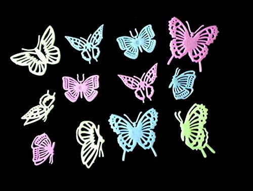 BLOUR 10 unids/Pack Pegatinas de Pared de Mariposa 3D para el hogar diseño Luminoso Brillante Simple de Mariposa, para decoración de Dormitorio, TV, Nevera