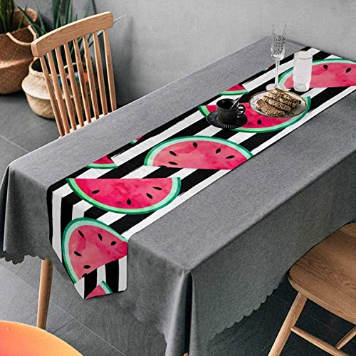 BONRI Manteles Individuales Watermelon Stripes Cool Table Runner Decoración de Mesa de Comedor 13"× 70"