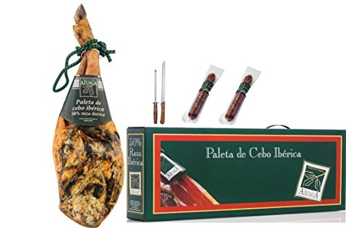 Campodulce lote paleta cebo iberico 50% de 4,5 a 5,0 Kg. + Embutido (chorizo y salchihón Ib). + cuchillo y afilador 5400 g