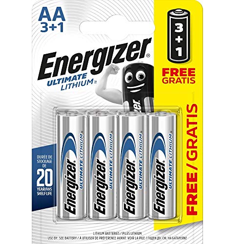 Energizer AA/L91 2900.0 mAh Ultimate Baterías de Litio (Pack de 4)