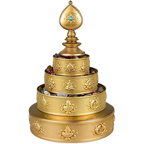 Fikujap Tibetano ofrenda del Mandala, latón Ornamento Hecho a Mano en Nepal para la curación y la Atención Religión Esculturas del Ministerio del Interior de los Regalos Decor Decoración de latón