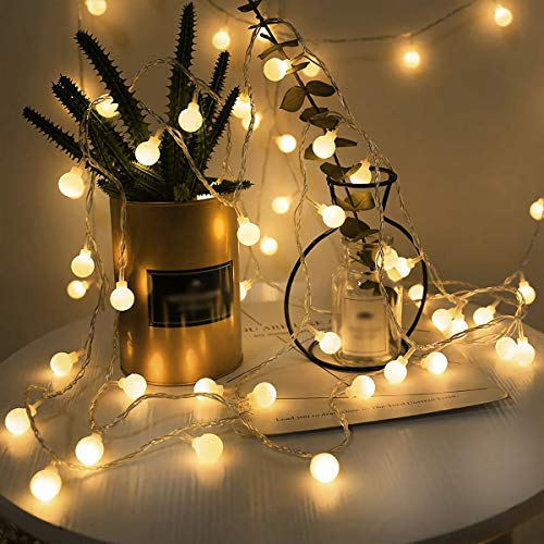 Guirnaldas Cadena de Luces LED USB, LOHAS Decoracion Interior, 5 Metros con 40 Bombillas, Luces Decorativas Blanco Caliente, Ideal para Fiesta, Decoraciones de Dormitorio, Pared, Navidad, Boda