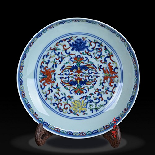H.L LH Jingdezhen Porcelana Antigua Dinastía Qing Puro Hecho a Mano Ramitas de Loto Balde Antiguo Antigüedades Artesanías de Porcelana,Segundo
