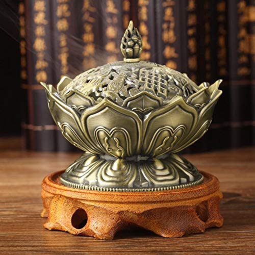 IPENNY - Quemador de incienso de cerámica de madera de sándalo, hojas de bambú, postes de bambú y quemador de incienso con hoja de loto, plato de incienso de cerámica doméstica