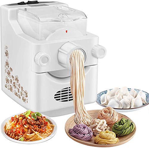 Kacsoo Máquina eléctrica para Hacer Pasta, Máquina automática para Hacer Fideos Multifuncional para el hogar con 9 + 3 Formas de Fideos para Elegir Hacer Espaguetis Penne o Bola de Masa.