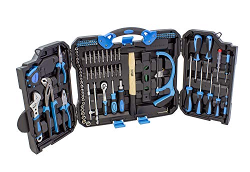 Karcher maletín de herramientas - 110 piezas incluye martillo, alicates, juego de destornilladores, llave de carraca, sierra, cinta métrica y mucho mas