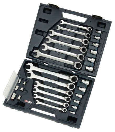KS Tools 503.4960 Pack Llaves combinadas con carraca Reversible Gear (tamaño: 8-19 mm), Set de 30 Piezas