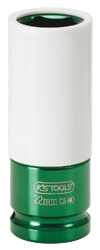 KS Tools 515.2022 Llaves de Vaso Especial para Ruedas, Color Verde (22 mm, 1/2"), 22mm