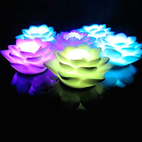 LEDMOMO Lámpara de loto, color que cambia la luz de la noche de la luz de la noche de la flor del LED para la decoración de la barra del banquete de boda