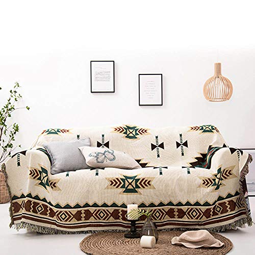 LouisaYork - Manta Protectora para sofá, Manta de sofá, cálida y Gruesa, Manta de Hilo de algodón Suave, Manta de Cama para sofá y sofá 130x180cm